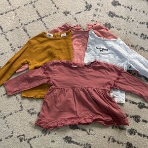 Zara Toddler Girls 18-24M Assorted Long Sleeve Tops - Pink, Yellow, Gray